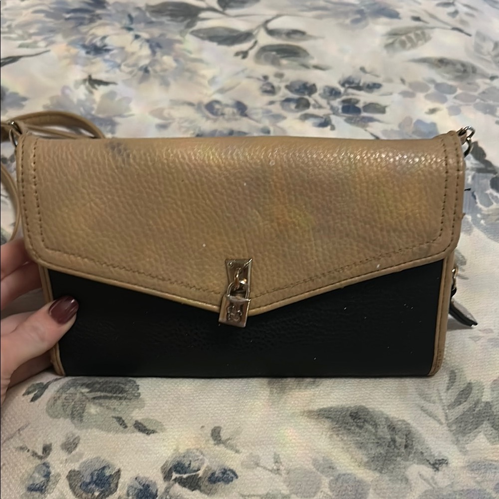 Two-Tone Leather Crossbody Bag